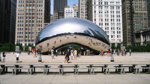 One Fell Swoop - Cloud Gate sculpture in Millennium Park Chicago