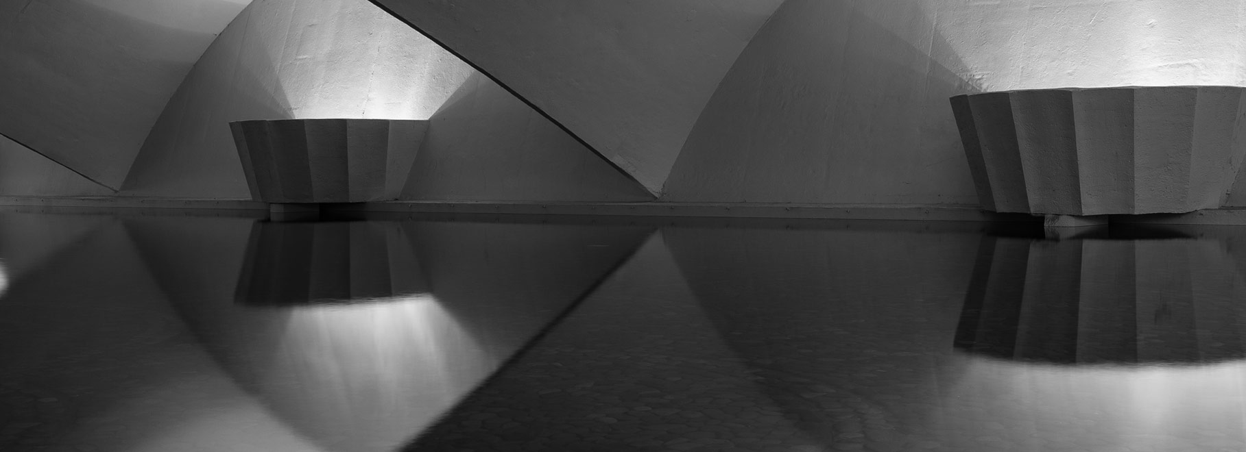 One Fell Swoop - architectural walls with reflections