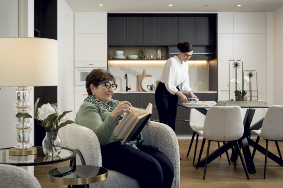 Morgan Glen Iris - carer and resident in apartment
