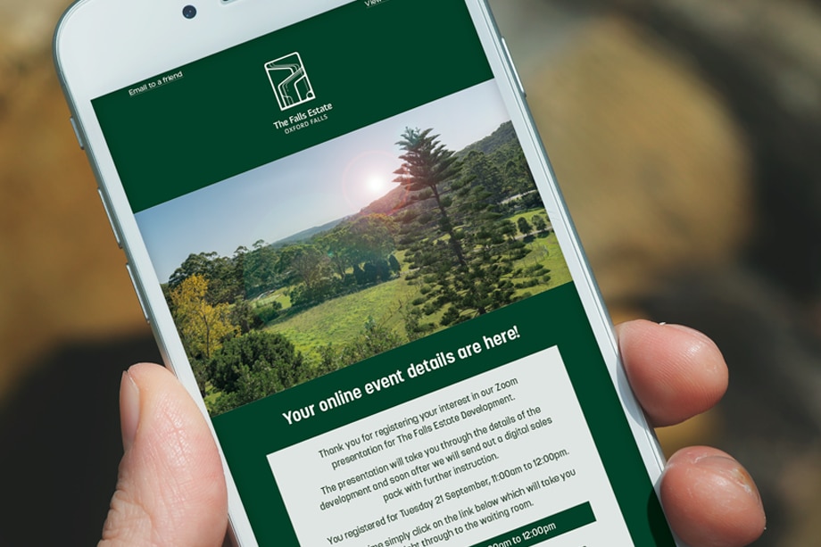 The Falls Estate - website landing page
