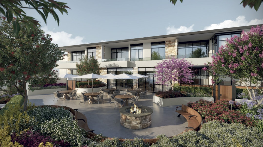 The Falls Estate - terrace and fire pit