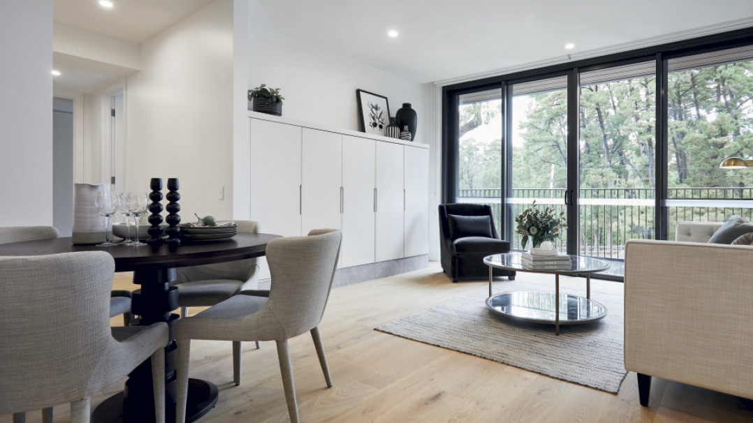 One Fell Swoop - Case Study - Pavilions Blackburn Lake apartment living room