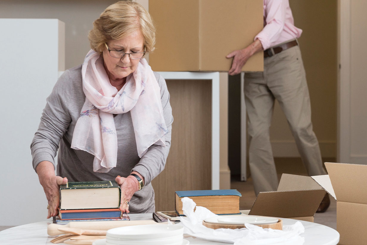 One Fell Swoop - senior couple unpacking