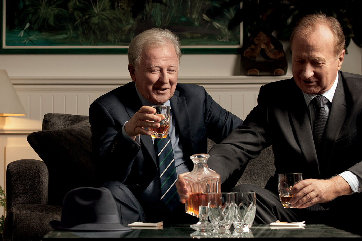 One Fell Swoop - senior men drinking
