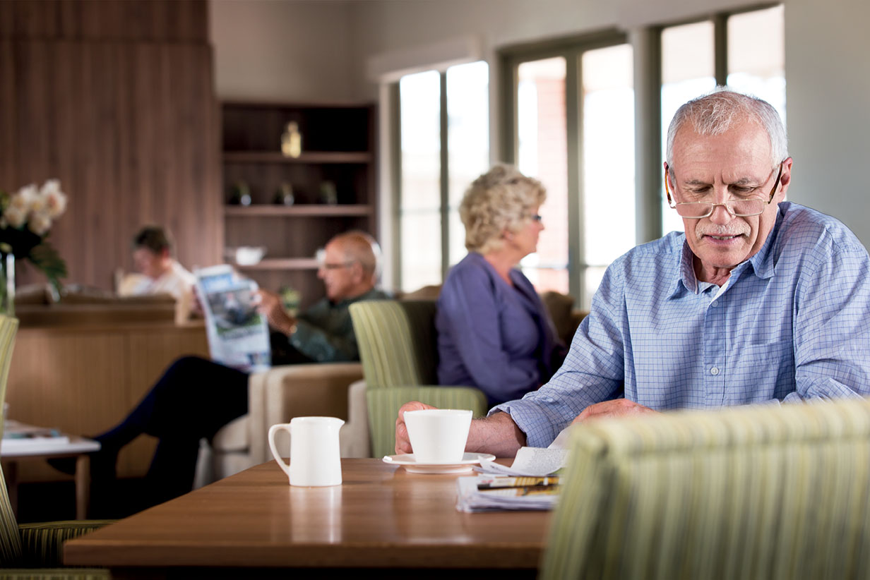 One Fell Swoop - senior people at cafe