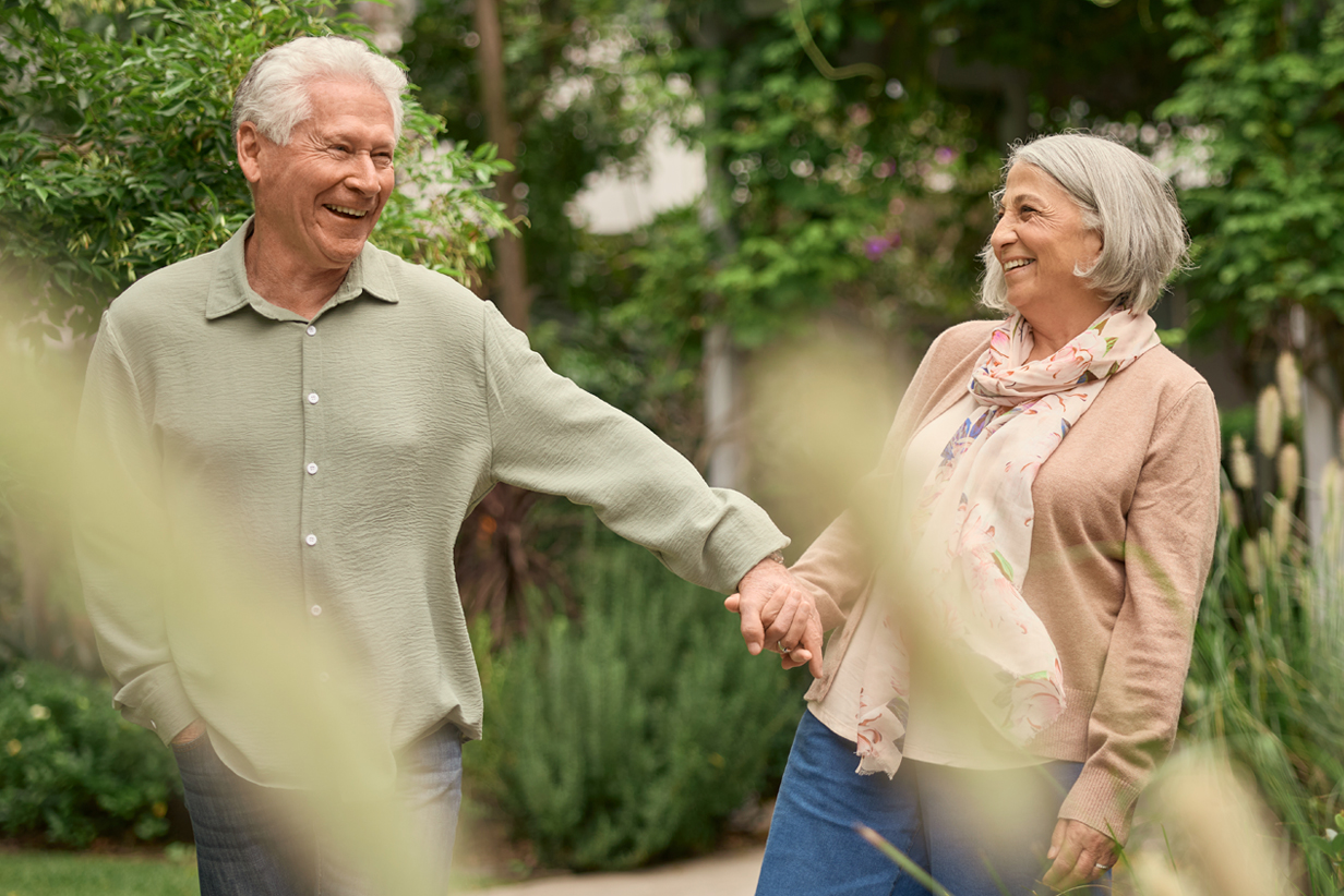 One Fell Swoop - senior couple in yard