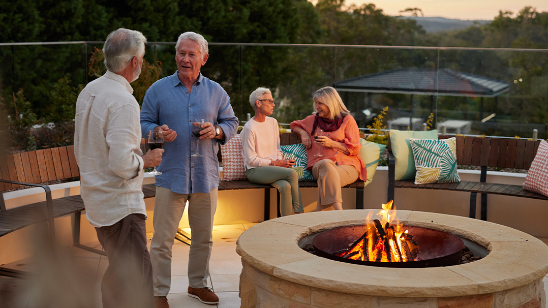 The Falls Estate - terrace and firepit